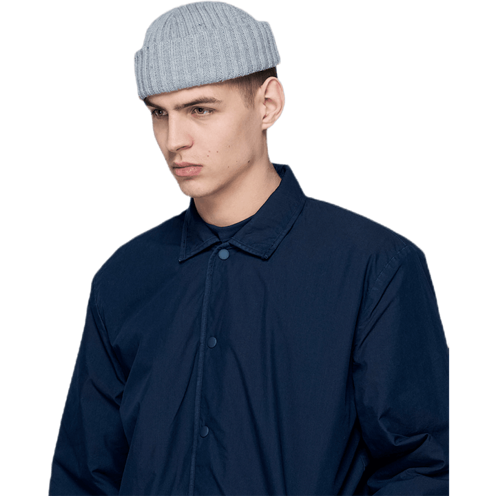 Gerippte Mütze Grau