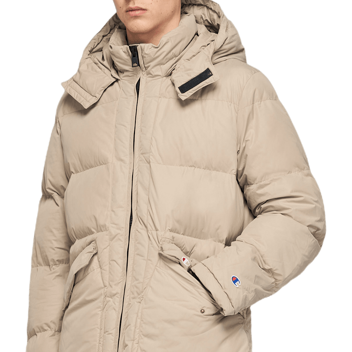 Giacca lunga con cappuccio Khaki