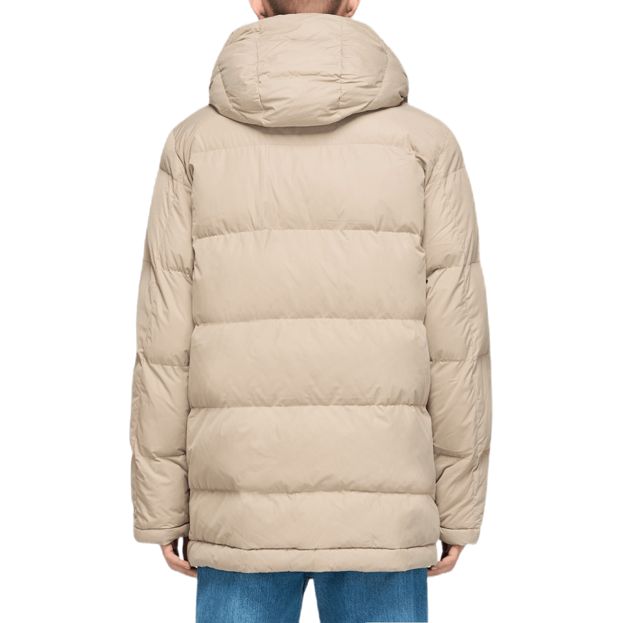 Giacca lunga con cappuccio Khaki