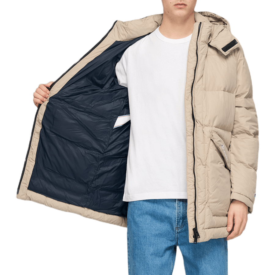 Giacca lunga con cappuccio Khaki