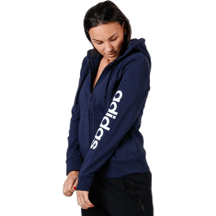 Sweat à capuche entièrement zippé Essentials Linear Legend Ink / Blanc