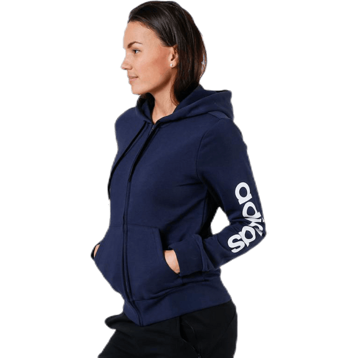 Sweat à capuche entièrement zippé Essentials Linear Legend Ink / Blanc