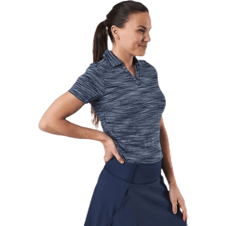 Heather Slub Polo Blue