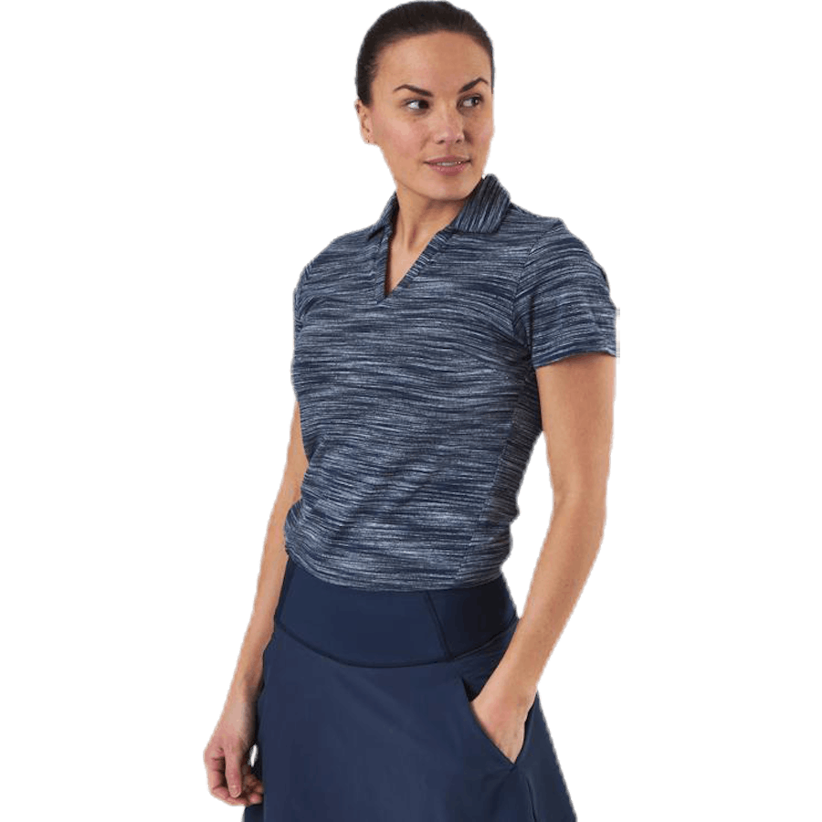 Heather Slub Polo Blue