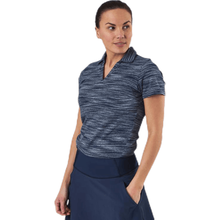 Heather Slub Polo Blue