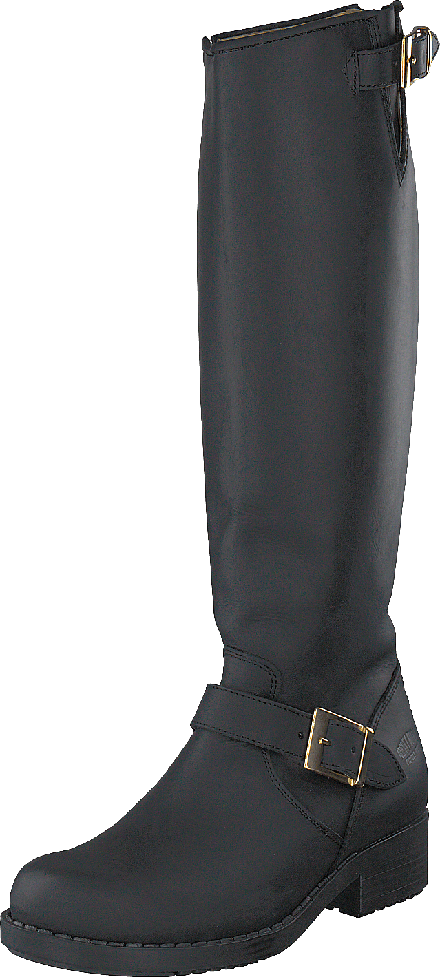 Hög Zip Back Svart Glänsande Guld