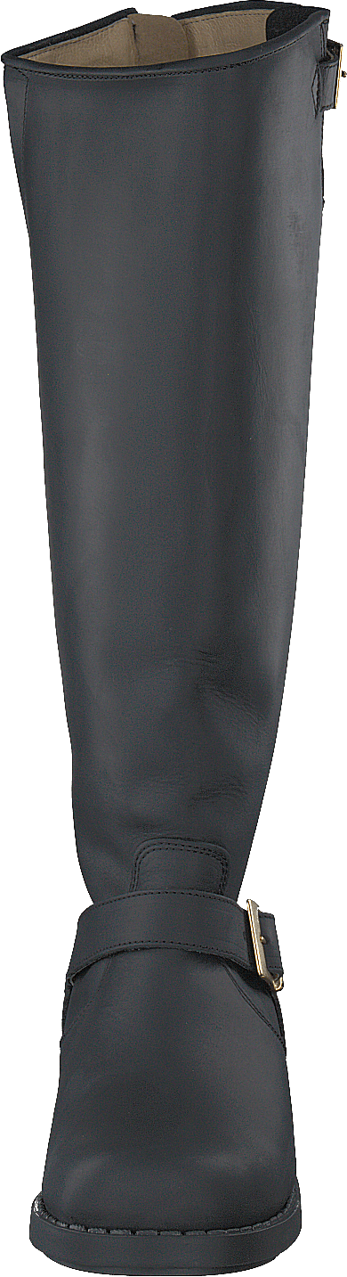 Hög Zip Back Svart Glänsande Guld