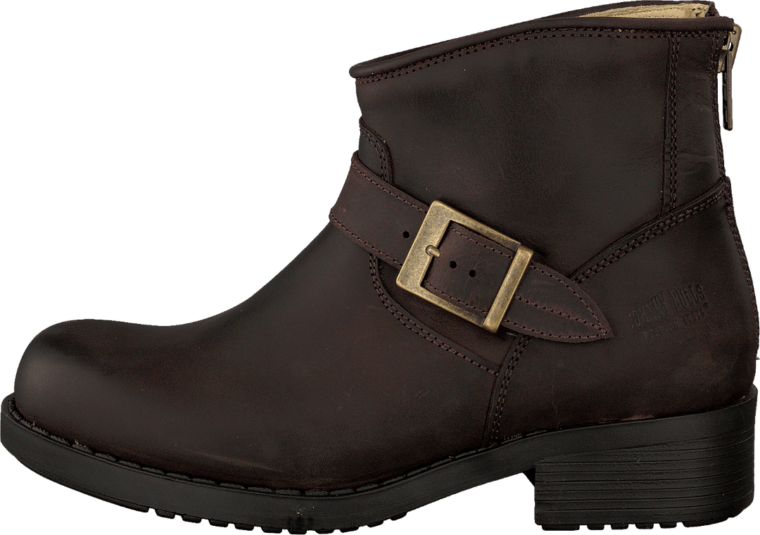 Bota Very Low Zip Back castanha/dourada