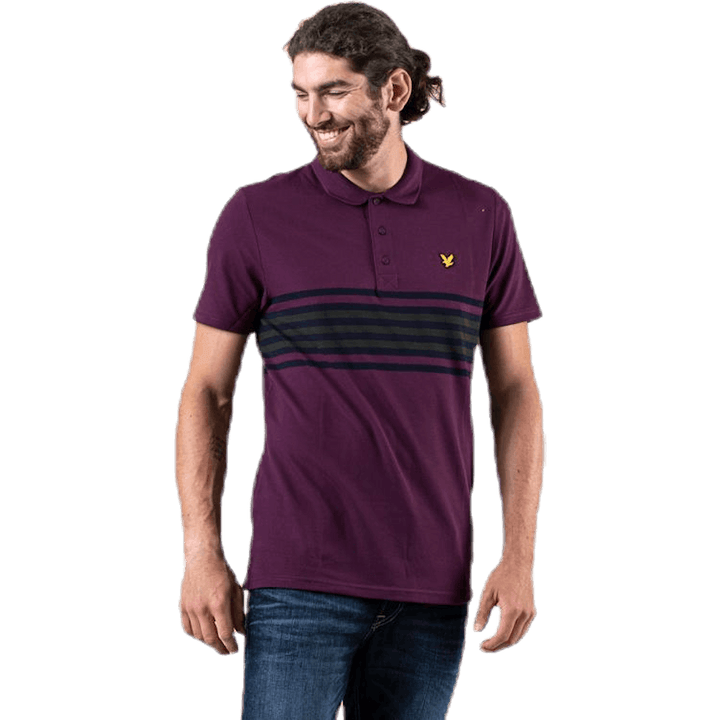 Plus Stripe Polo Blue