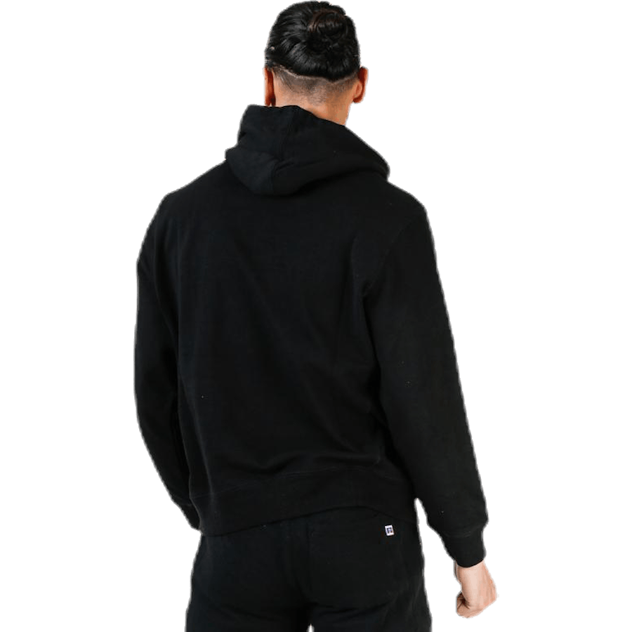 Sweat à capuche emblématique en sergé noir