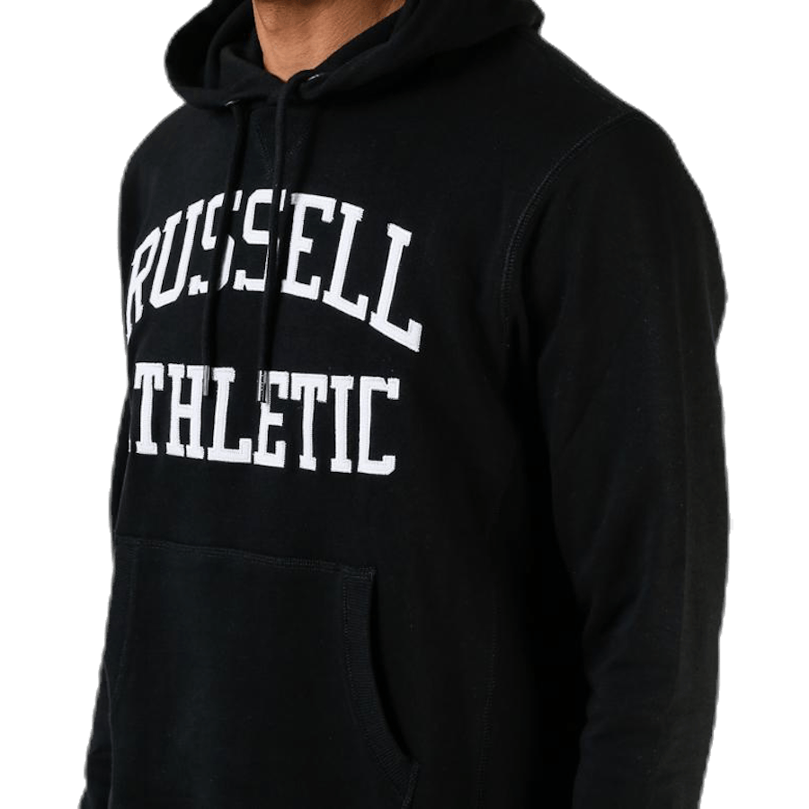 Sweat à capuche emblématique en sergé noir