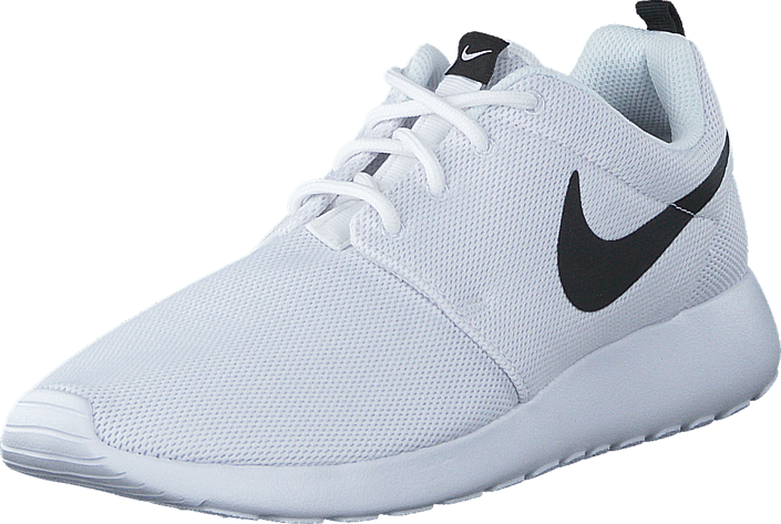 white and black nike roshe