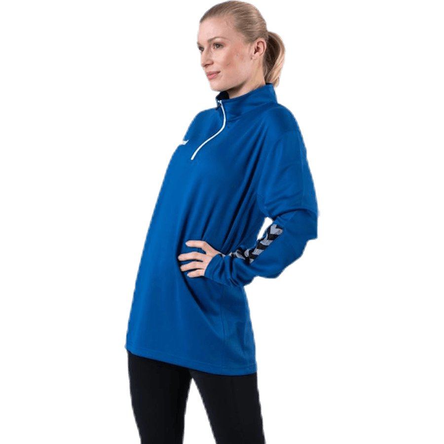 Authentiek Sweatshirt met Halve Ritssluiting Blauw