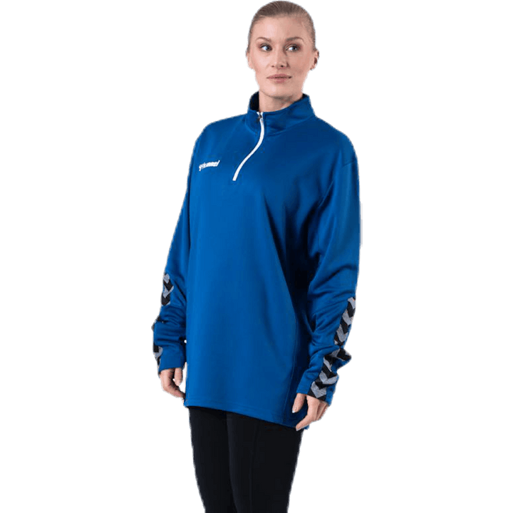 Authentiek Sweatshirt met Halve Ritssluiting Blauw