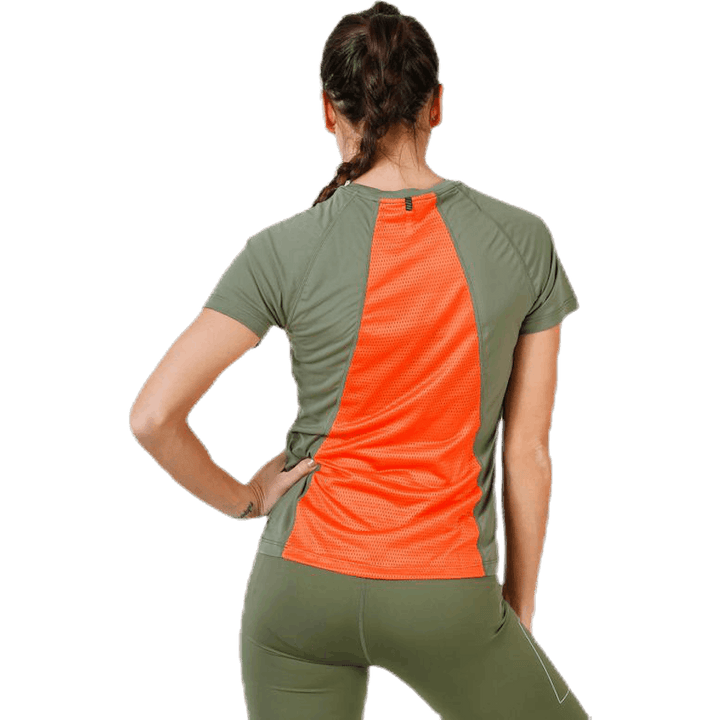 Tee-shirt plume noire vert