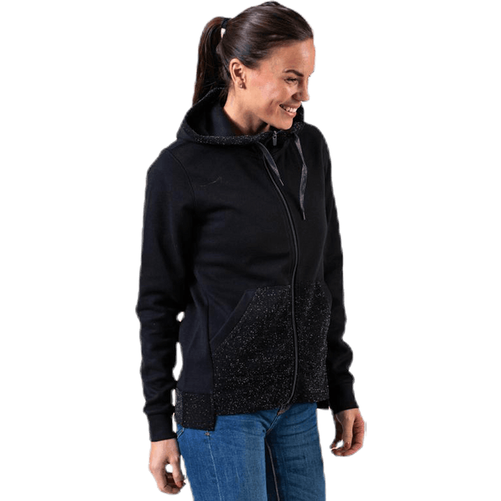 Bellatrix Glitter Zip Hood Sweat Schwarz