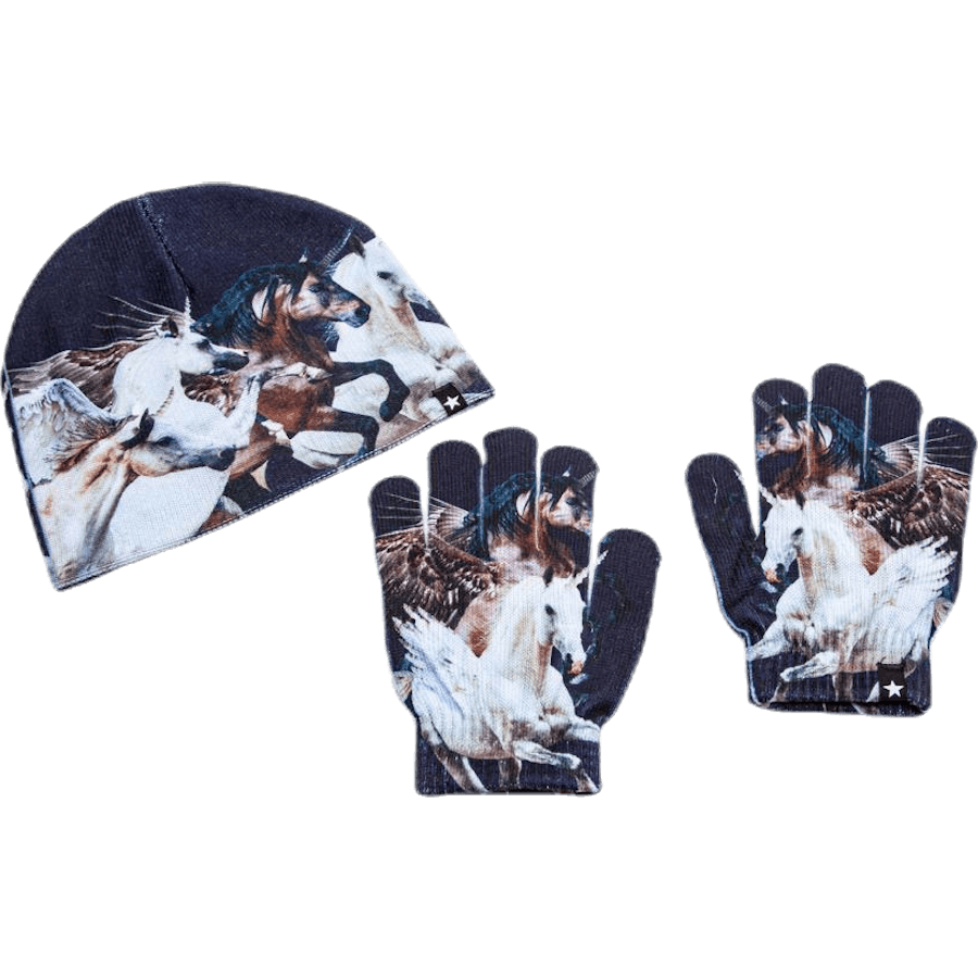 Ensemble bonnet et gants Kaya noir