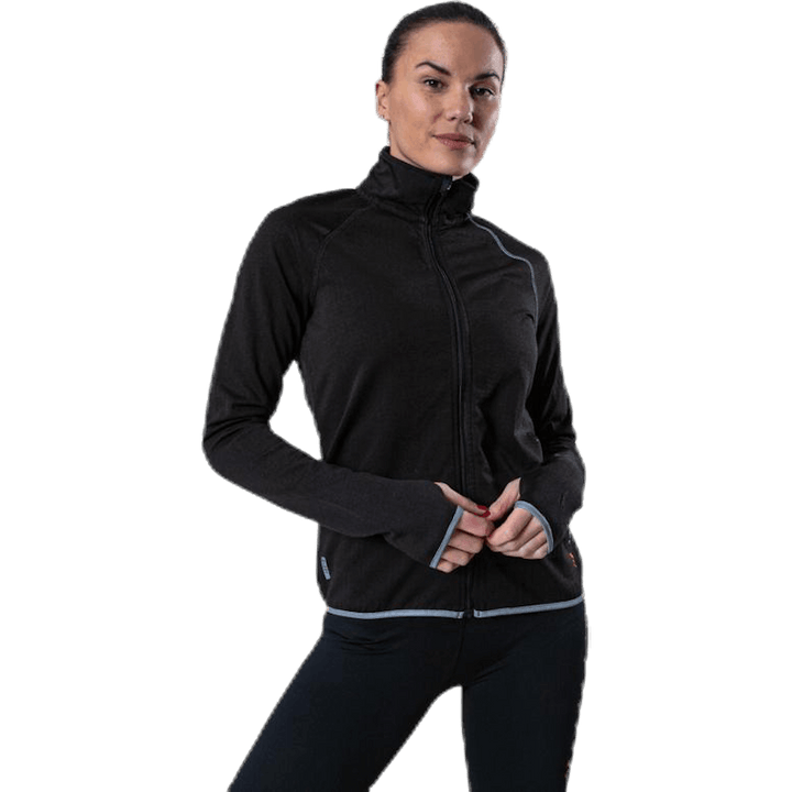 Performance Run Brushed Ls Zip Schwarz