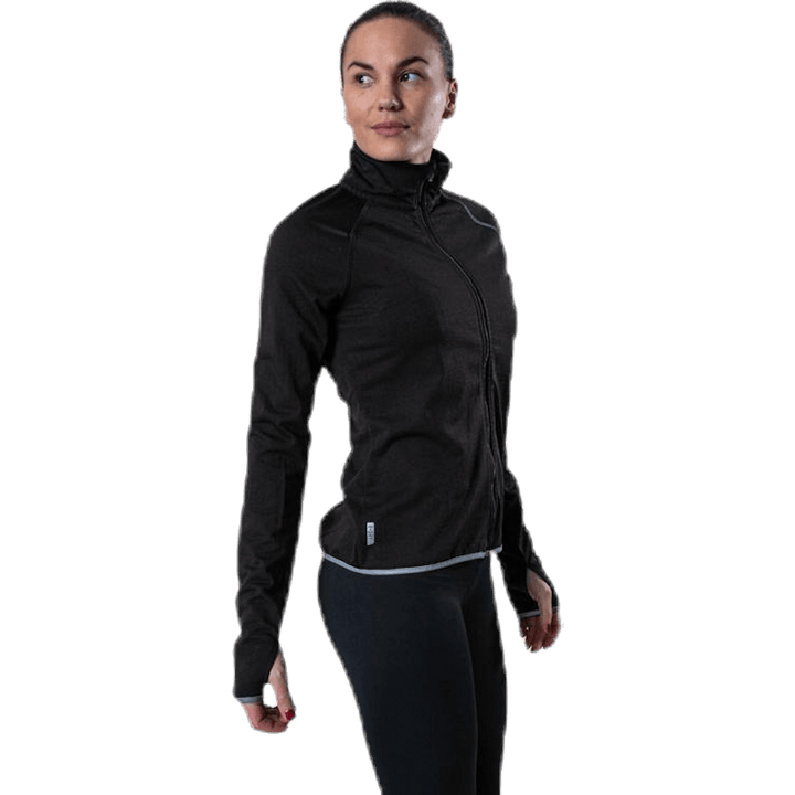 Performance Run Brushed Ls Zip Schwarz