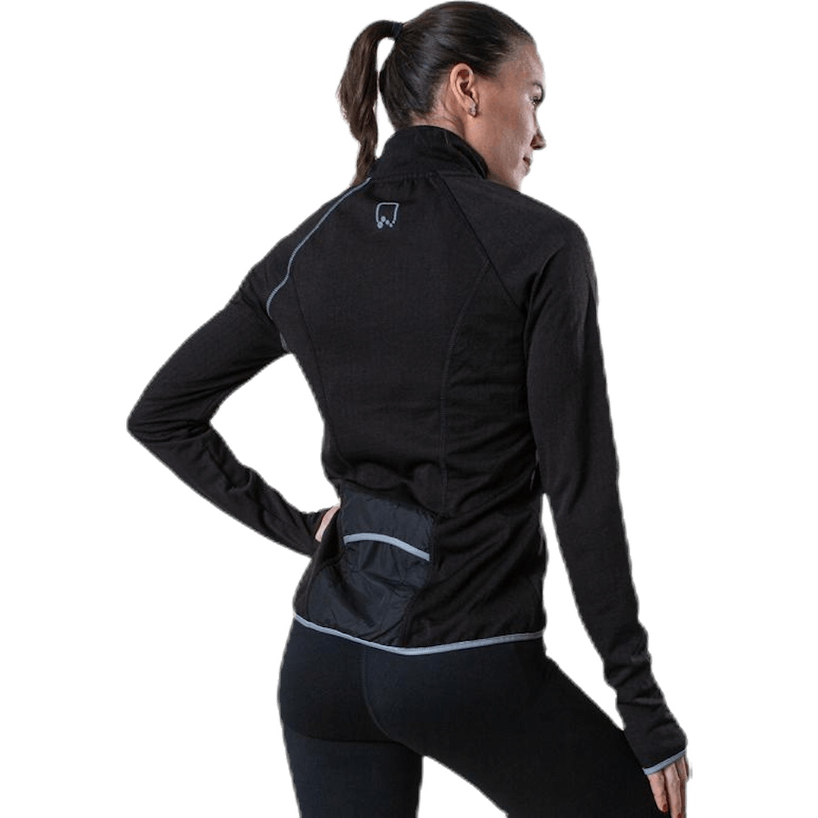 Performance Run Brushed Ls Zip Schwarz