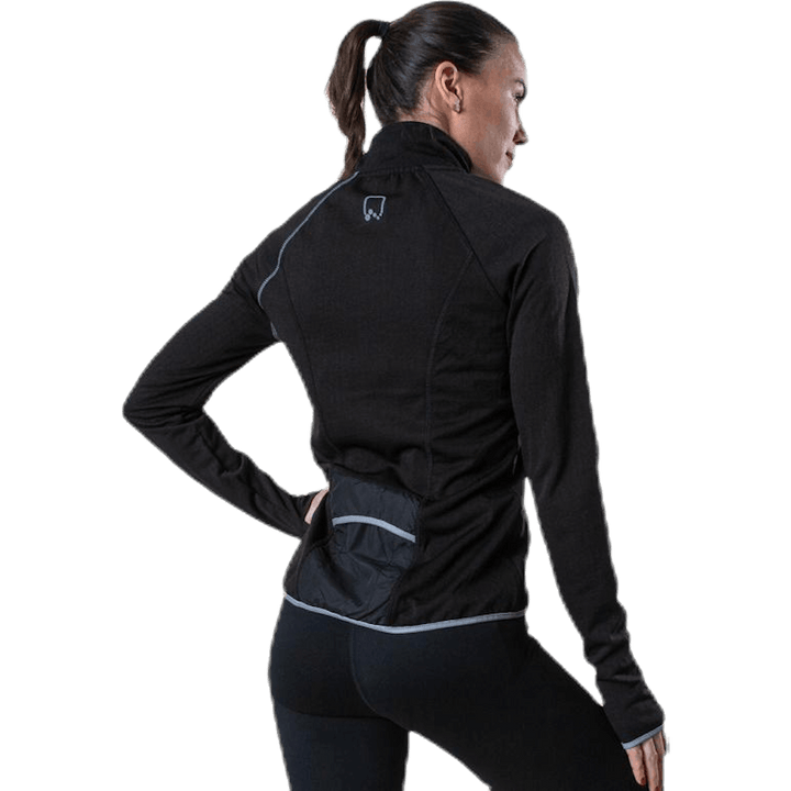 Performance Run Brushed Ls Zip Schwarz