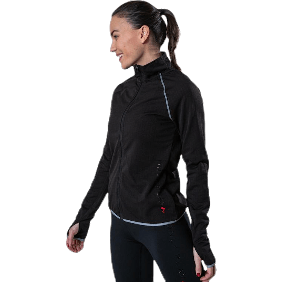 Performance Run Brushed Ls Zip Schwarz