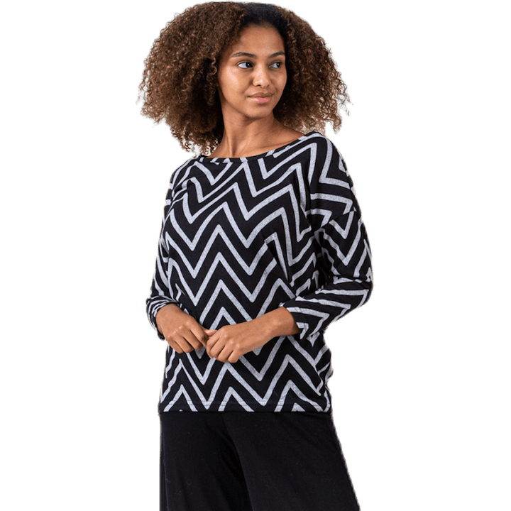 Haut Elcos 4/5 Aop Noir/Gris
