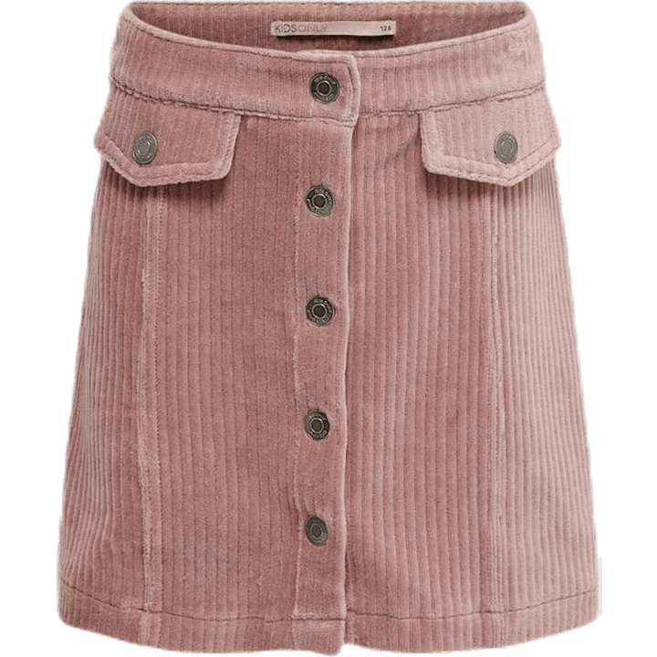 Jupe boutonnée en velours côtelé Ketty rose