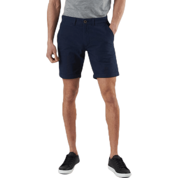 Chino-Shorts aus Leinen Blau