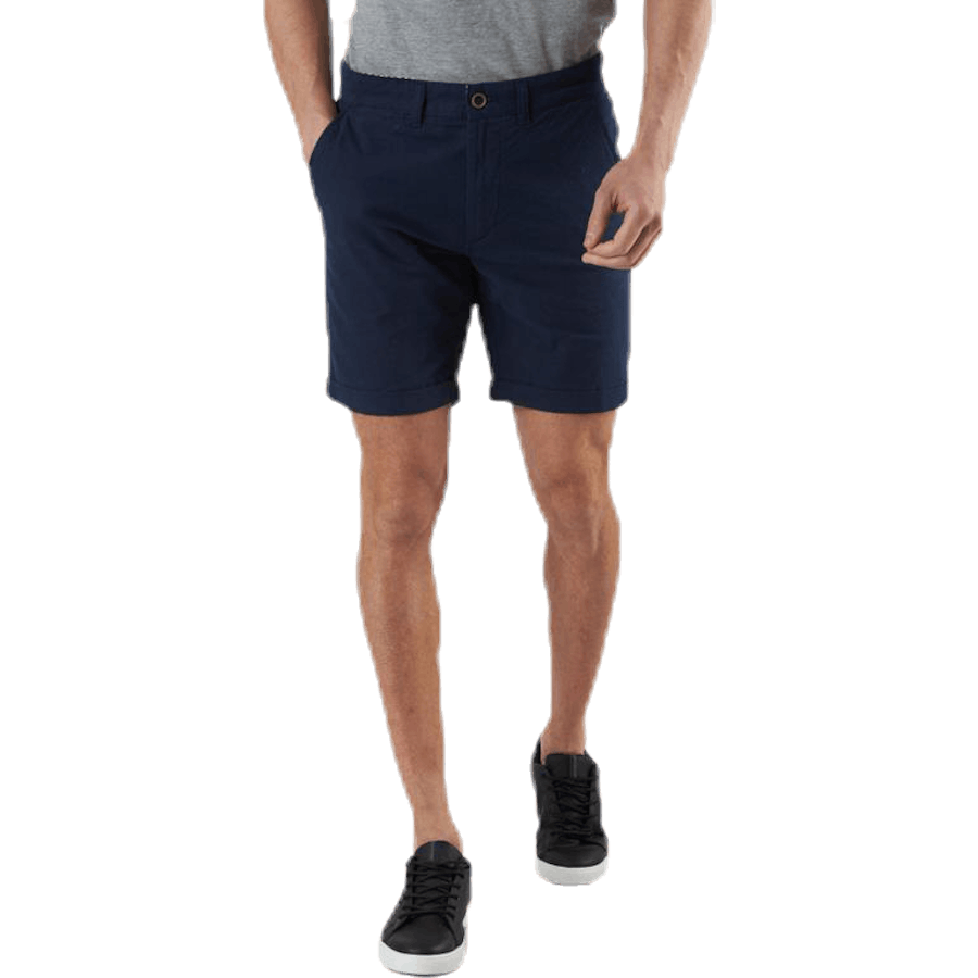 Chino-Shorts aus Leinen Blau