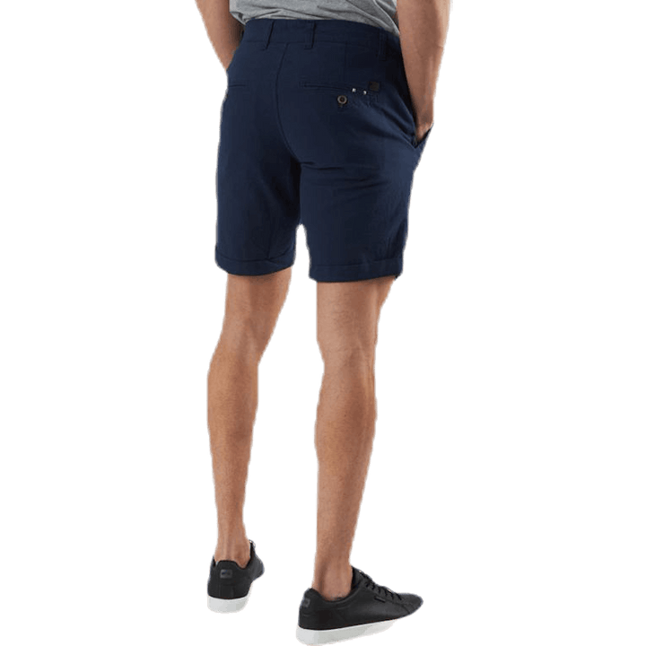 Chino-Shorts aus Leinen Blau