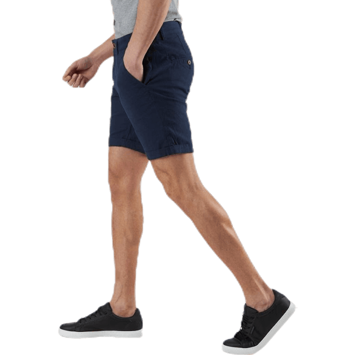 Chino-Shorts aus Leinen Blau