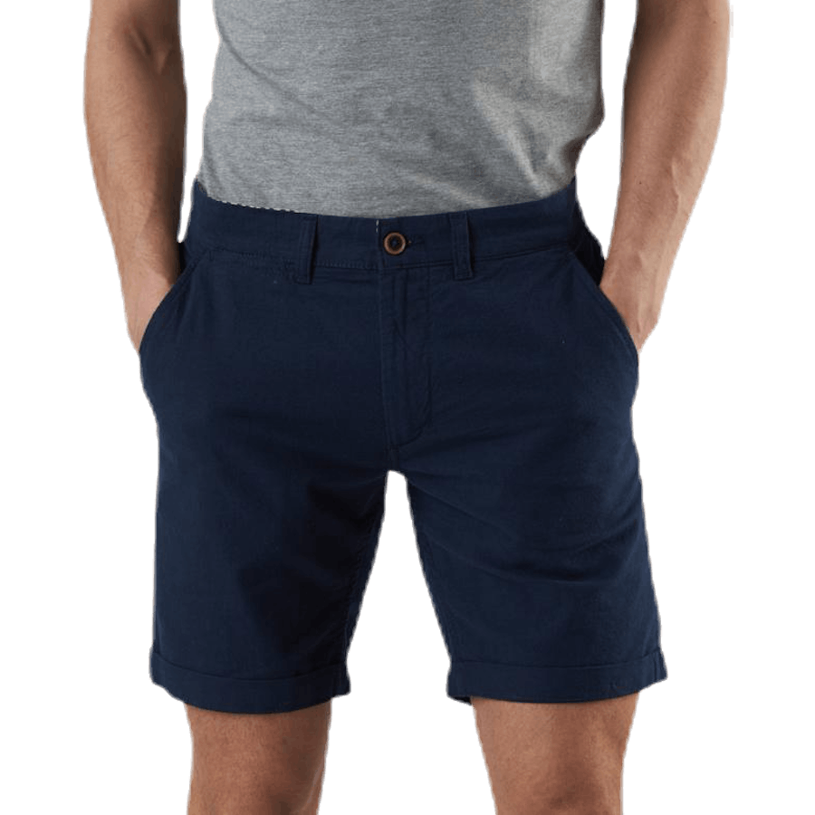 Chino-Shorts aus Leinen Blau