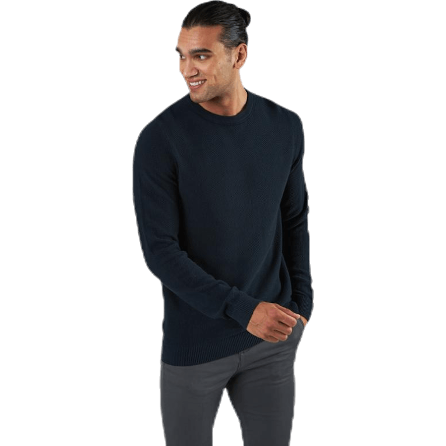 Aaron Knit Crew Neck Blue