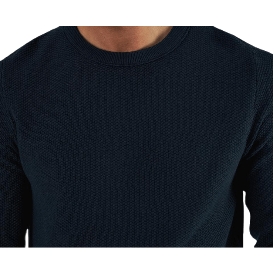 Aaron Knit Crew Neck Blue