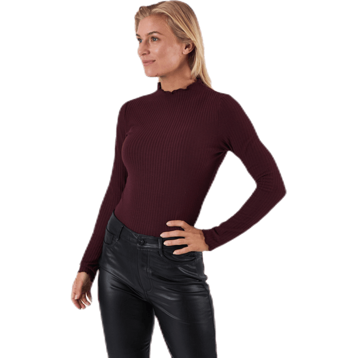 Emma L/S Top s vysokým výstrihom Jrs Brown