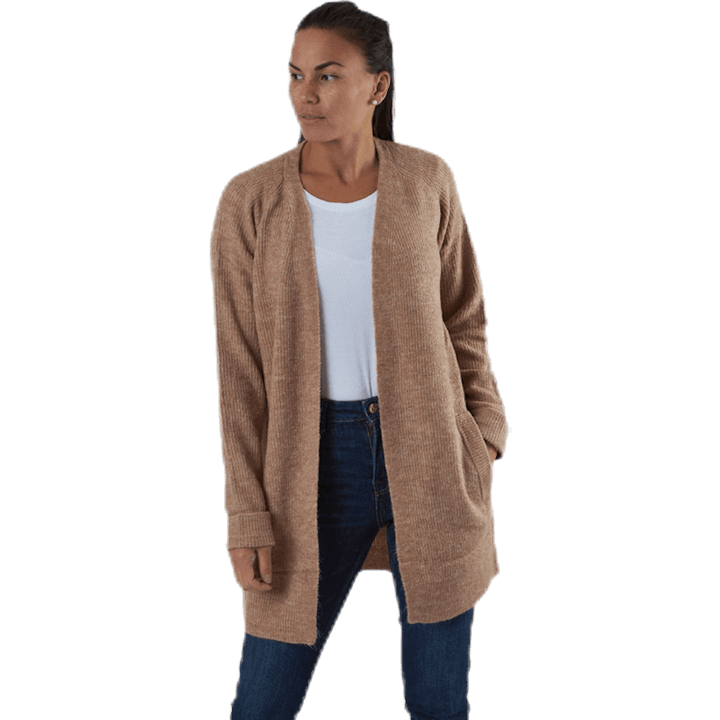 Ellen Ls Dolga pletena jopica Beige