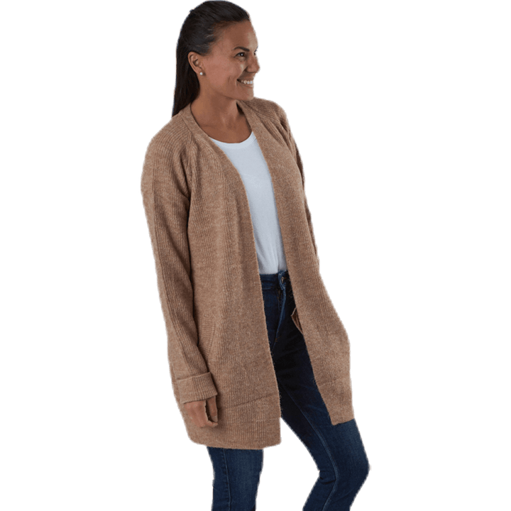 Ellen Ls Dolga pletena jopica Beige
