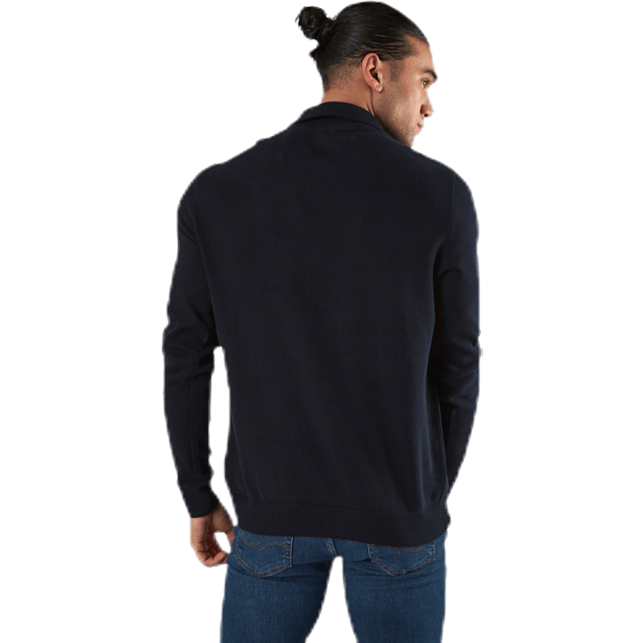 Eli Knit High Neck Zip White