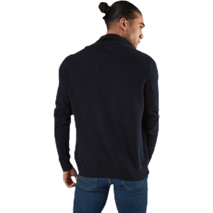 Eli Knit High Neck Zip White