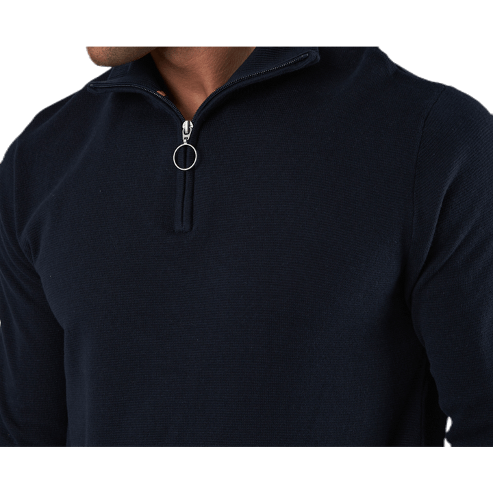 Eli Knit High Neck Zip White