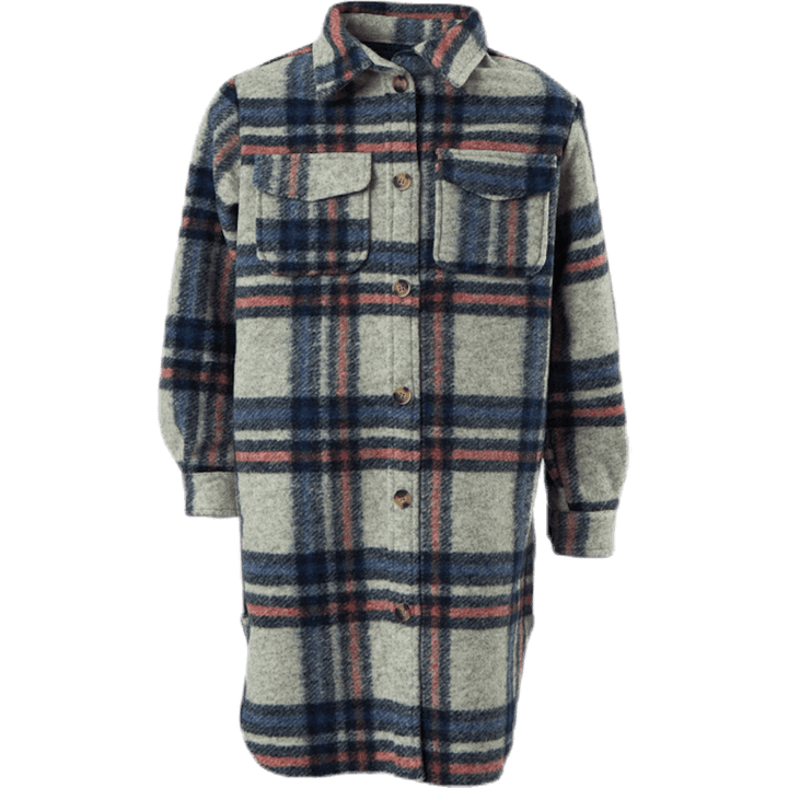 Veste longue à carreaux Lou-Lou L/S grise