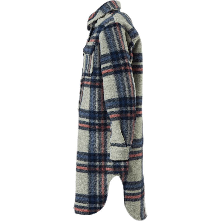 Veste longue à carreaux Lou-Lou L/S grise