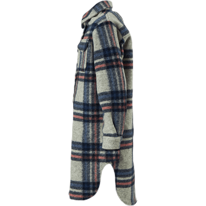 Veste longue à carreaux Lou-Lou L/S grise