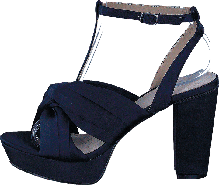 Satin Riemchensandale Marineblau