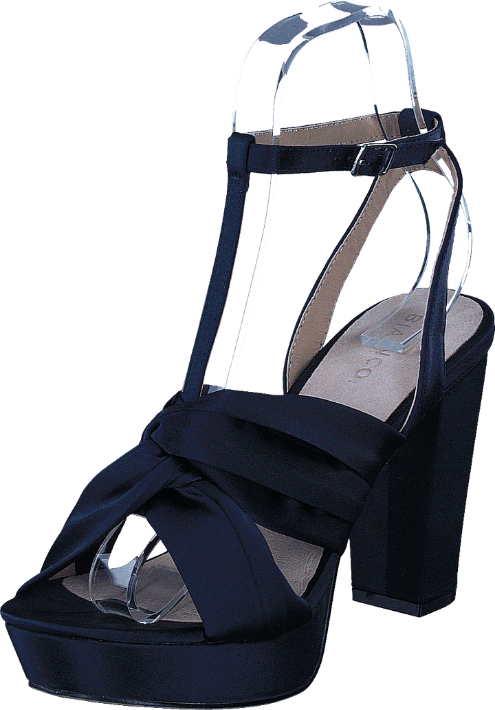 Satin Riemchensandale Marineblau
