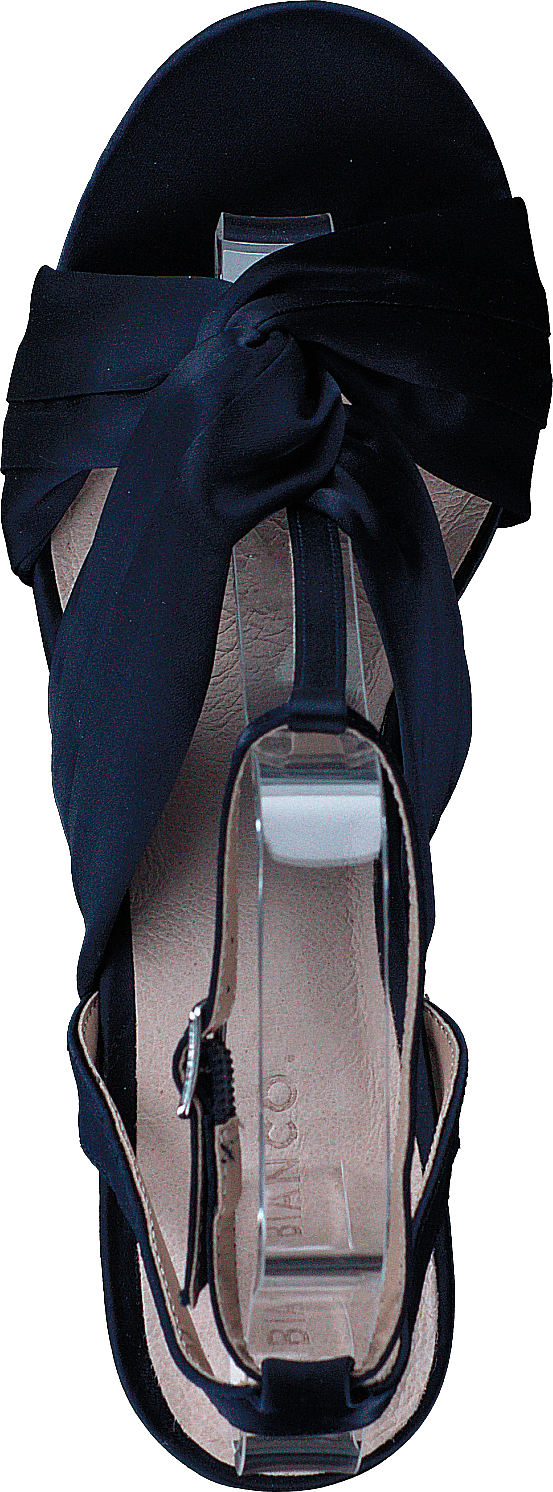 Satin Riemchensandale Marineblau