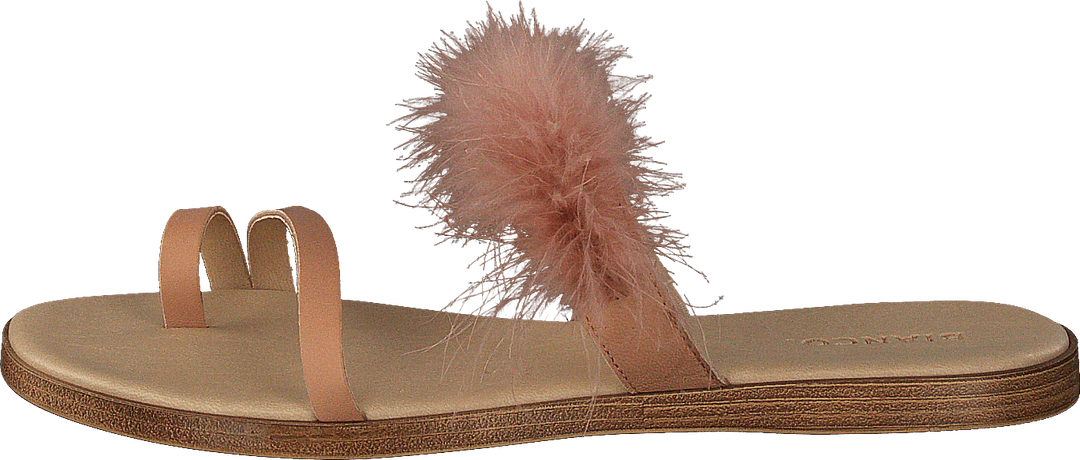 Sandale à enfiler en plumes et poudre