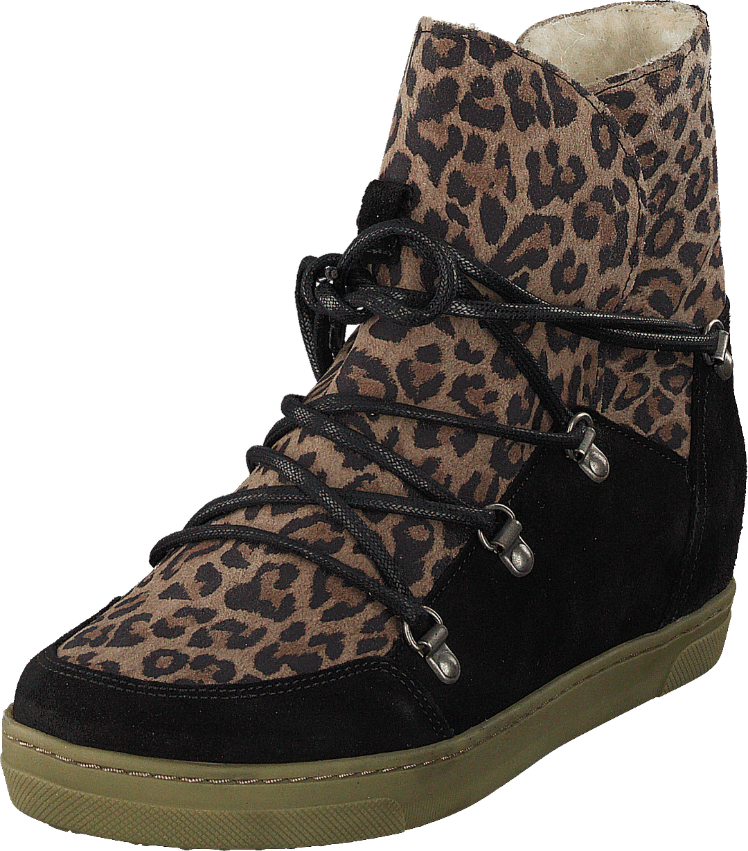 "Uma Wool Leopard Suede