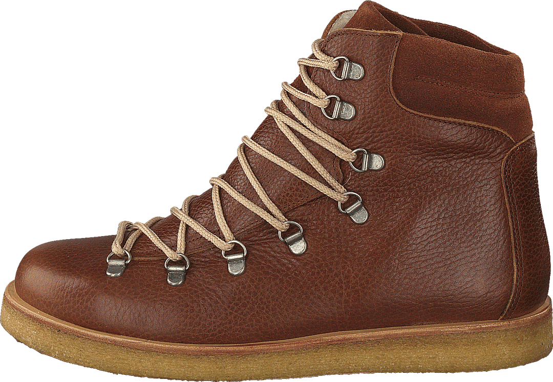 Botte à lacets et anneaux en D marron moyen